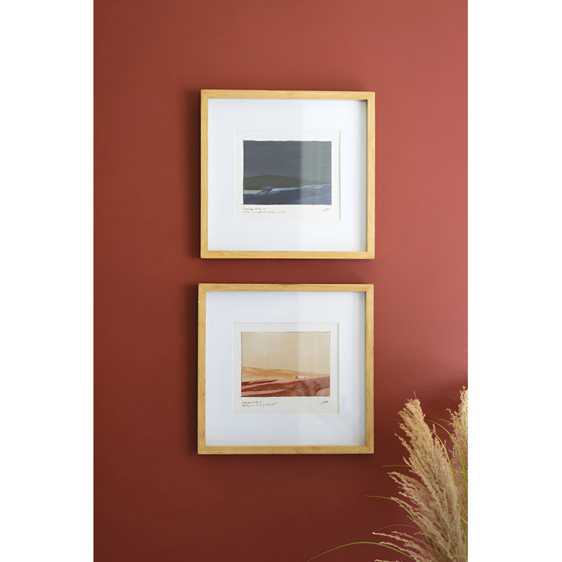 Latitude Run® Set Of 2 Landscape Prints With Mat Under Glass