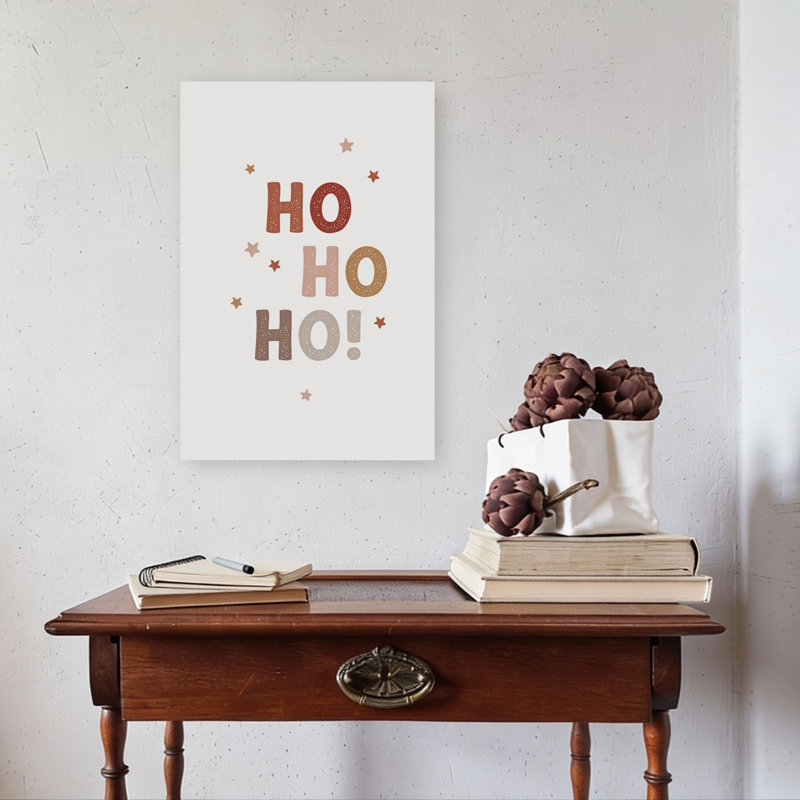 «Festive Ho Ho Ho Modern Playful Abstract Landscape Nature», reproduction d'art mural, H 24 po x l 16 po