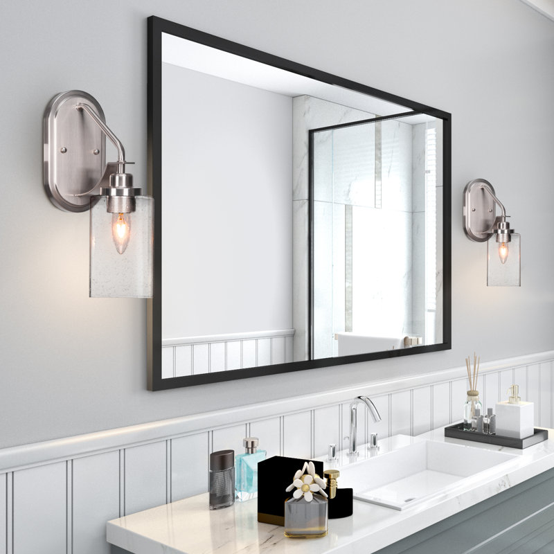 Applique murale Alirra avec verre de 4 po, Nickel brossé, Clair