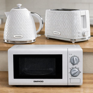 Daewoo 1.7L Kettle 2-Slice Toaster & 20L 800W Microwave (Set of 3)