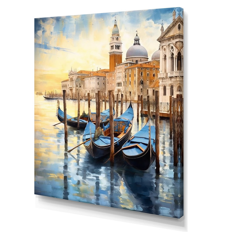 Venise, Italie, canal enchanteur sur toile, H 32 po x l 16 po x P 1 po, Toile tendue