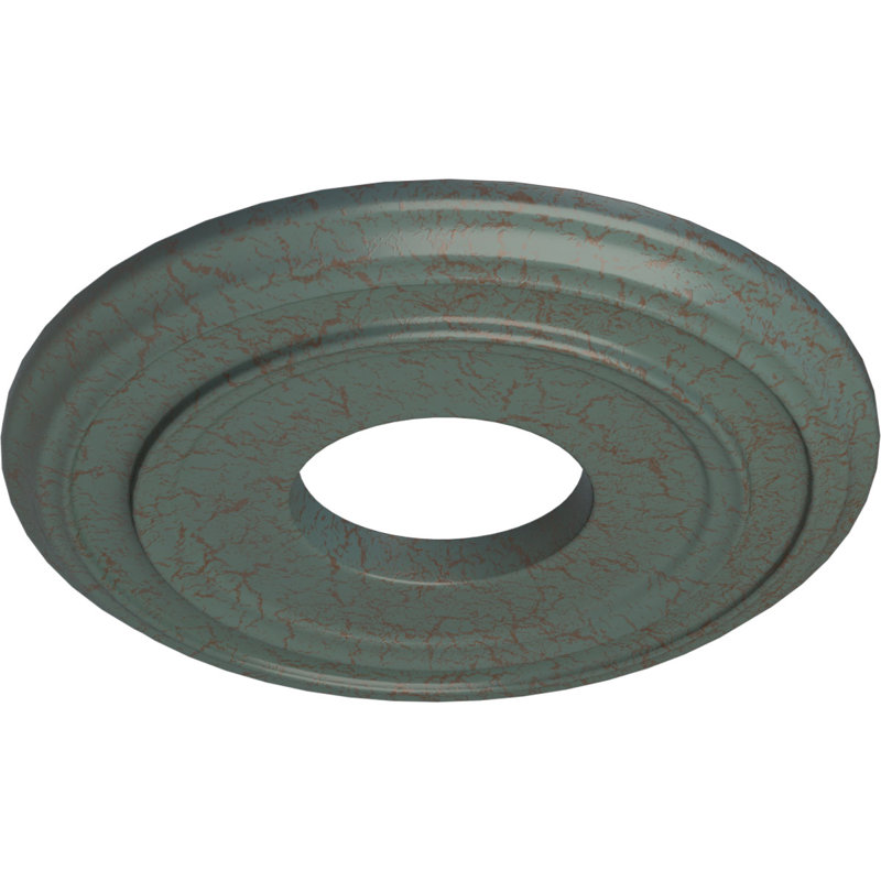 Médaillon de plafond Endurathane Classic, DE 12 3/8 po x P 4 po x P 1 1/8 po (convient aux auvents jusqu'à 7 1/4 po), finition craquelée en nuage peinte à la main