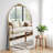 Large Arched Rectangle Wood Framed Full-Length Mirror with Stand Bathroom Vanity Mirror-1285522384-1285522390