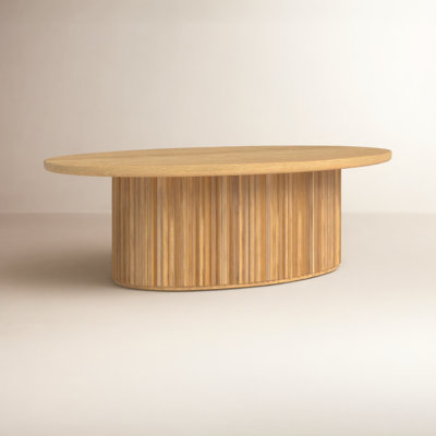 Chessa Solid Wood Oval Storage Coffee Table