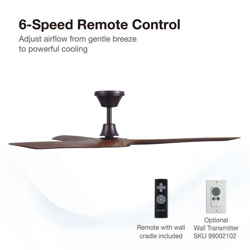 Abyss 56in 3-Blades Indoor/Outdoor Ceiling Fan with Remote Control, Black, Oil Rubbed Bronze