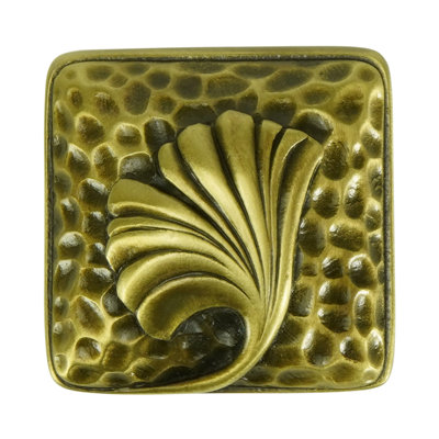 ARTS & CRAFT GINKGO KNOB IN PLATE