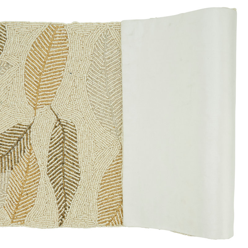 Runner_Leaves Design Beaded Table Runner