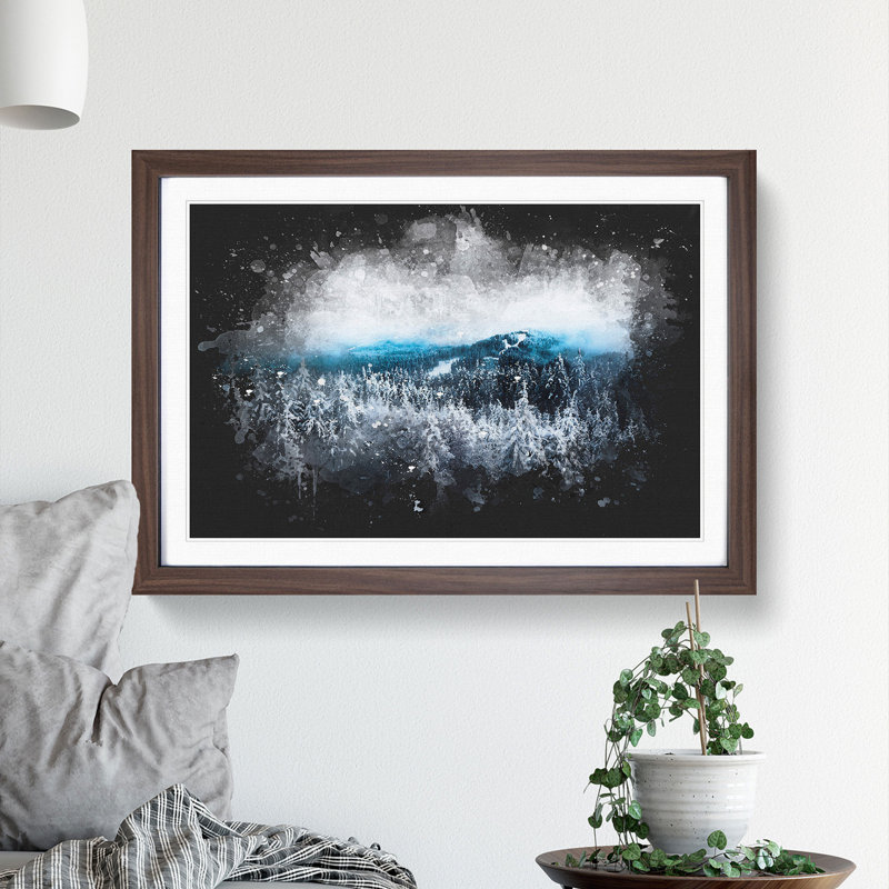 Winter Forest in Romania - Picture Frame Graphic Art Print, Walnut Framed, 62cm H x 87cm W x 2cm D