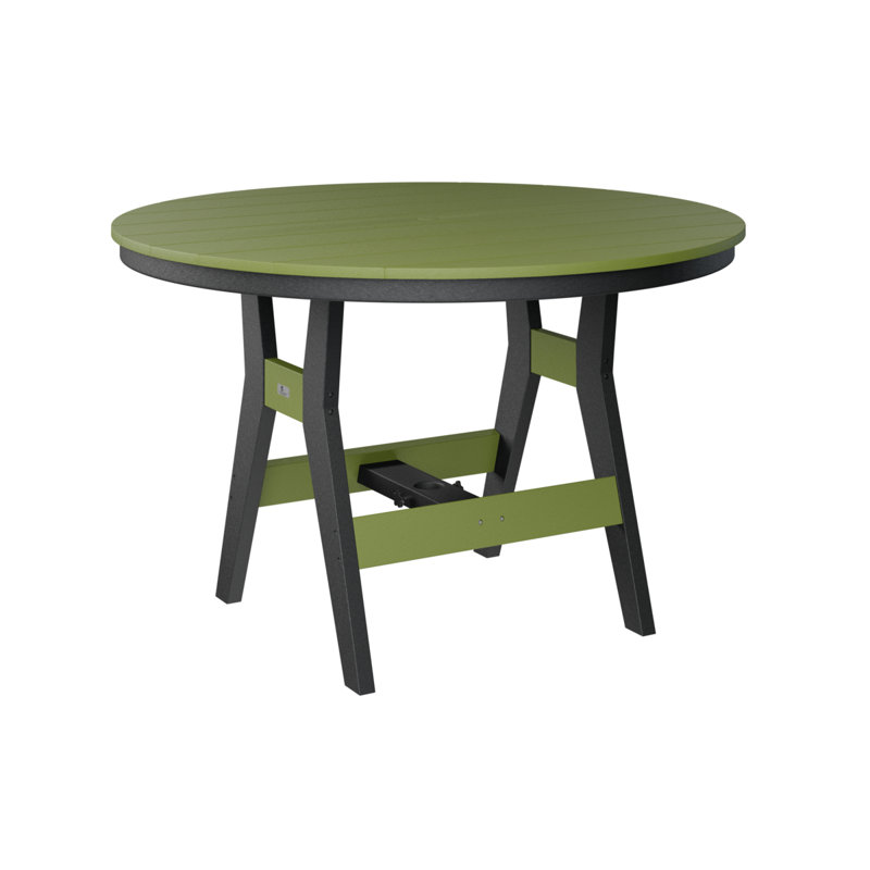 Harbor Outdoor Round Bar Table, Kiwi Green, Black