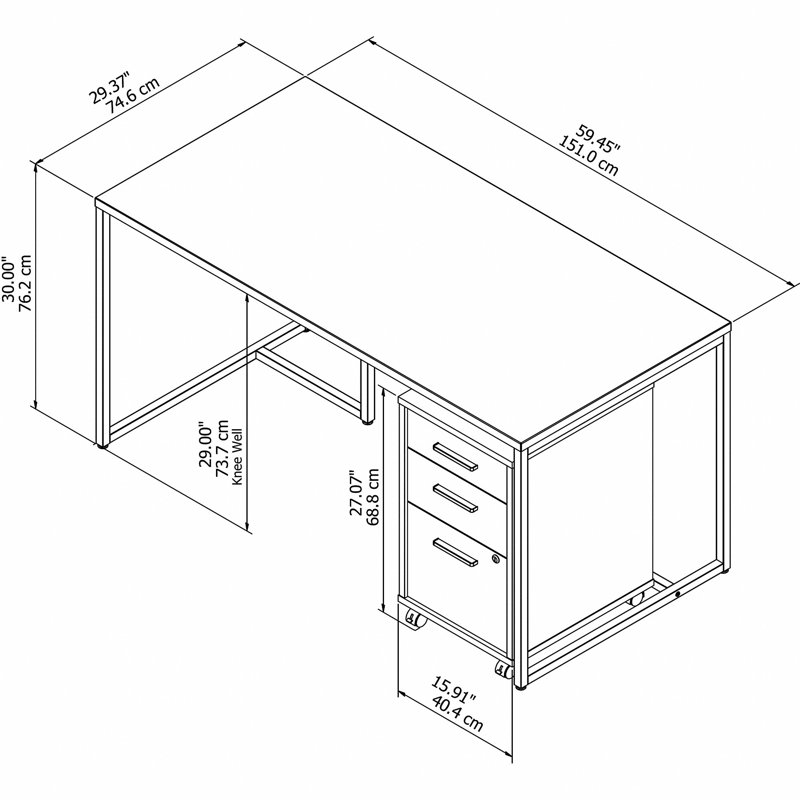 Ensemble de bureau configurable Method, Gris orage