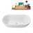 67" Streamline Soaking Glossy White Freestanding Tub and Tray With Internal Drain-101413365