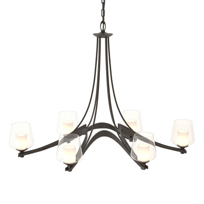 Oval Ribbon 6 - Light Shaded Classic/Traditional Chandelier