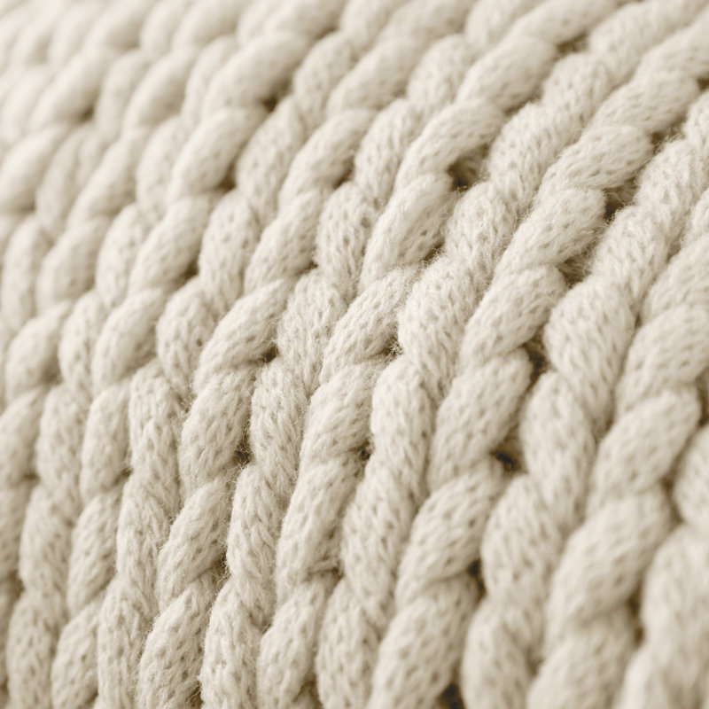 Handmade Chunky Knit Throw Blanket, Ivory