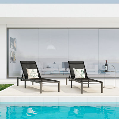 Chaise longue d'extérieur (ensemble de 2)
