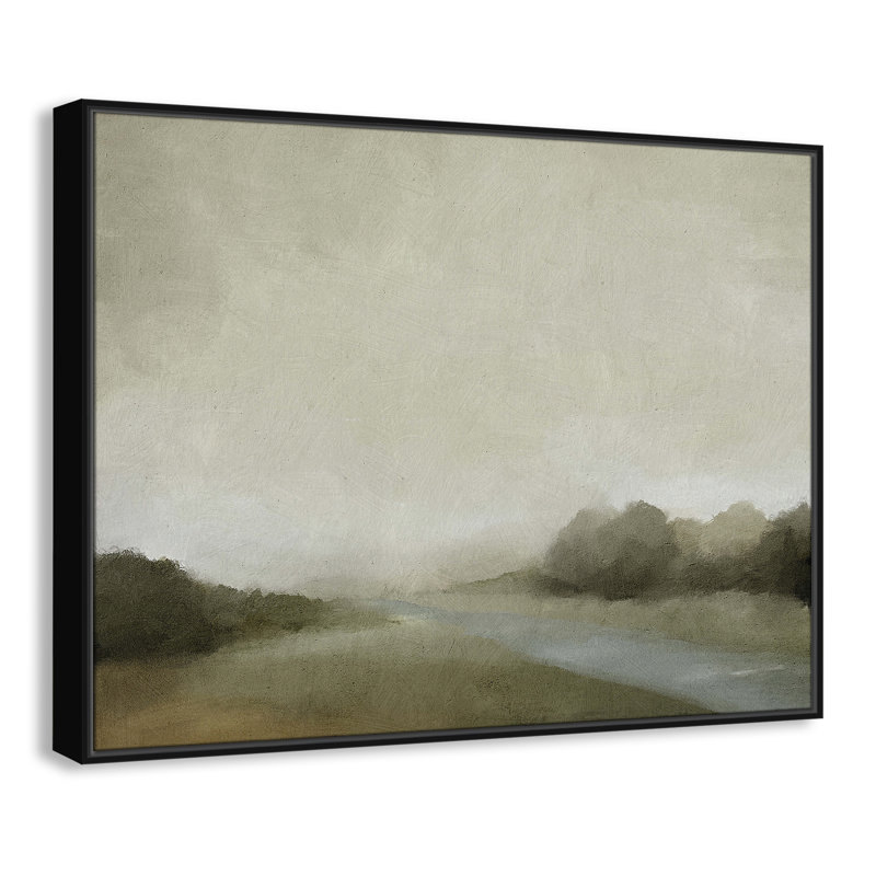 Vanora "Lovers Creek" Watercolor Floater Frame Painting, 31.5" H x 41.5" W, Black
