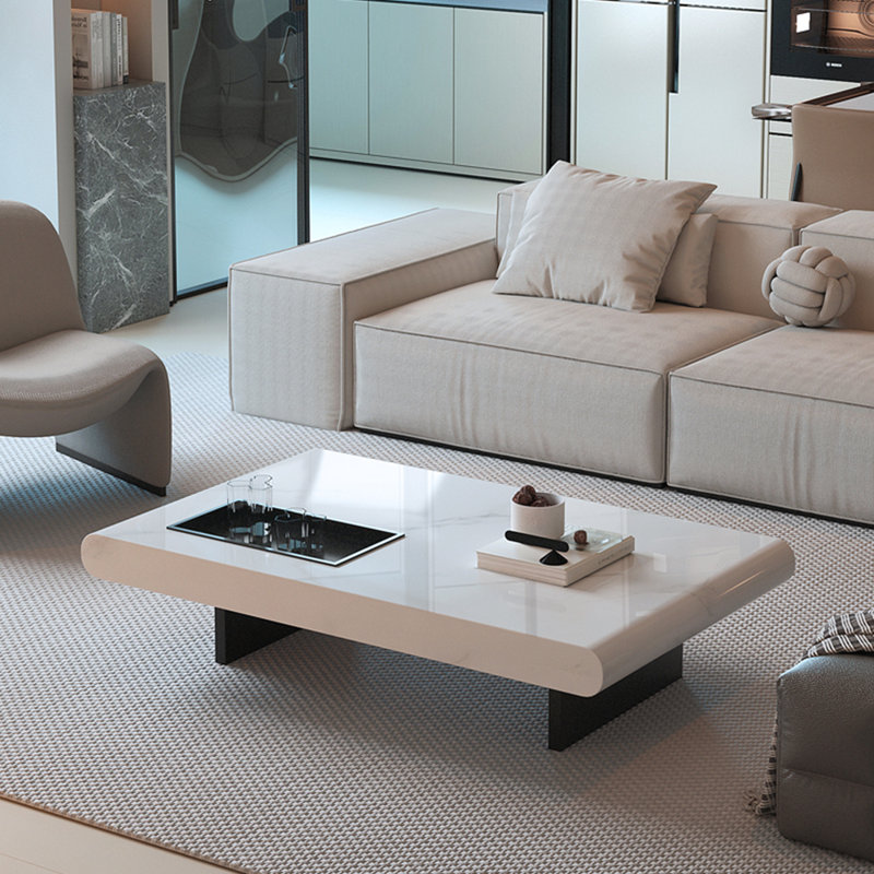 Table basse moderne en marbre flottant, H 13,77 po x L 47,24 po x l 23,62 po