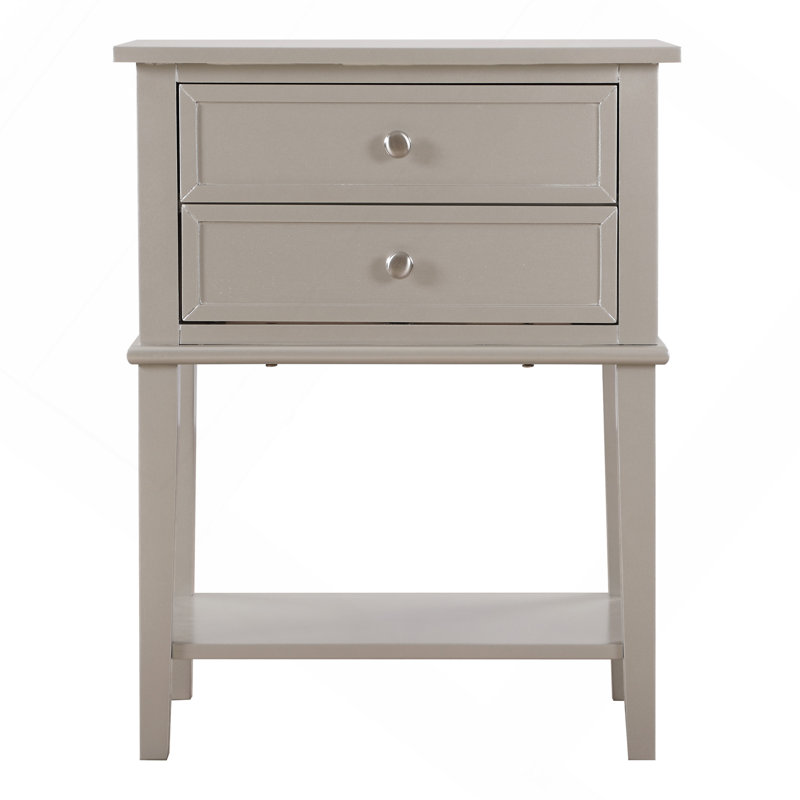 Table de bout d'appoint moderne avec rangement pour la chambre à coucher Silver Champagne, Champagne