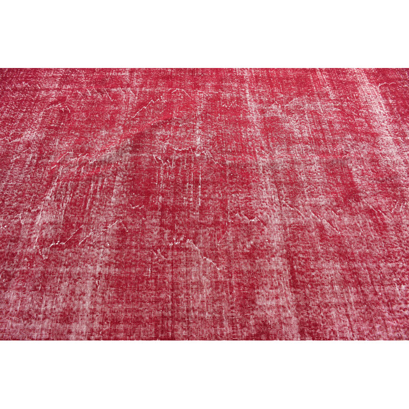Large Red Turkish Rug Handmade For Floor Decor With Bohemian Style Ideal For Spacious Areas And Rooms