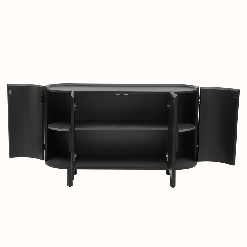 48" Console Table Entryway Sideboard for Hallway Living Room with Adjustable Shelves, Walnut