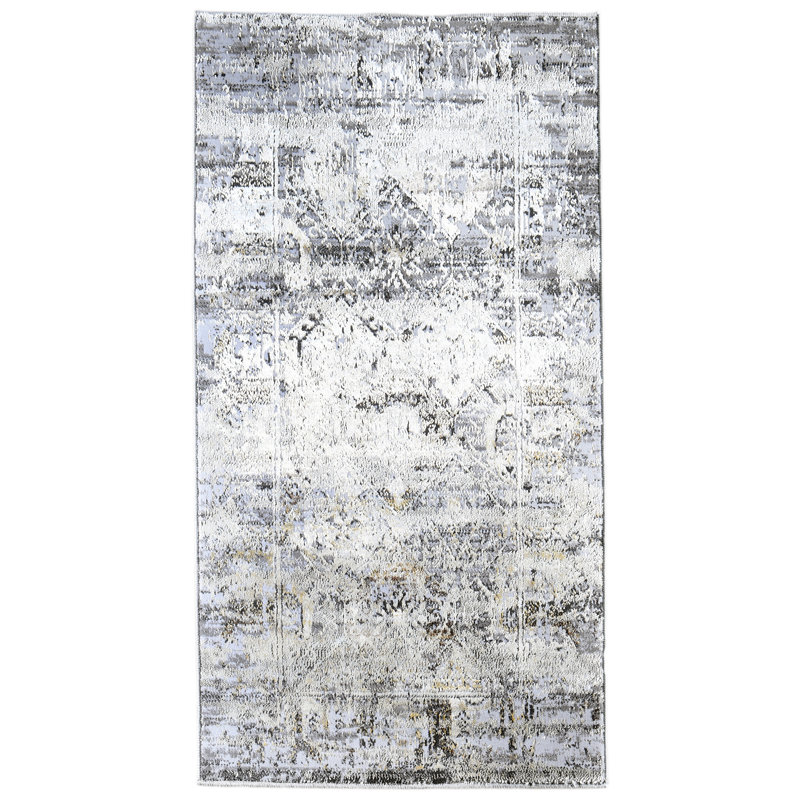 Ensemble de tapis rectangulaires en polyester tissé à la machine à motif abstrait Henriko, Rectangle 1 pi 9 po x 3 pi 3 po