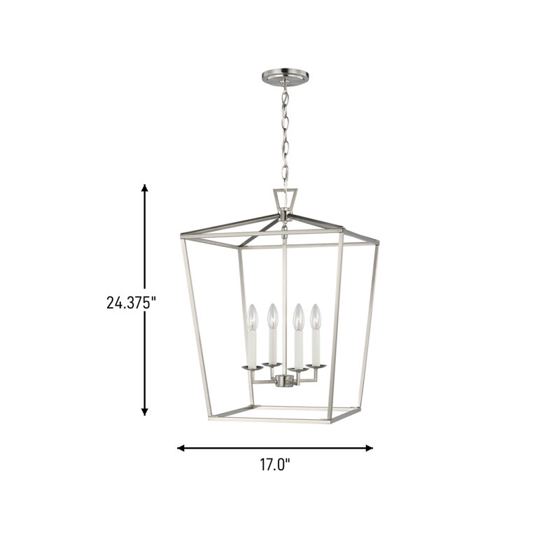 Dianna 4 - Light Chandelier, No , Brushed Nickel, 24.4"H x 17"W x 17"D