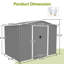 Remise de rangement pour outils 8 x 6 pi avec fondation en métal et portes verrouillables, remise en métal toutes saisons