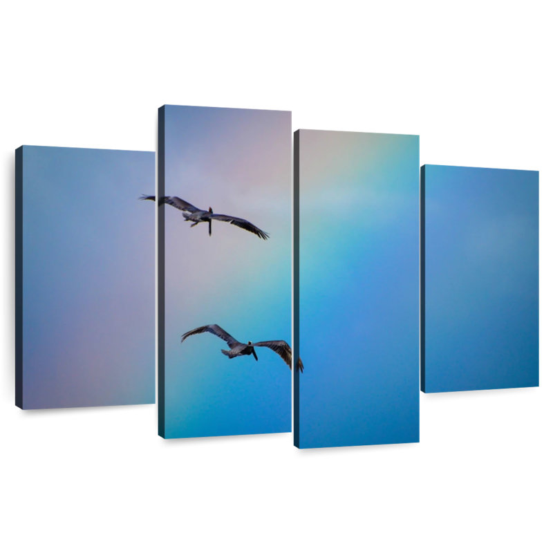 Brampt oiseaux et arc-en-ciel, H 27 po x l 43 po