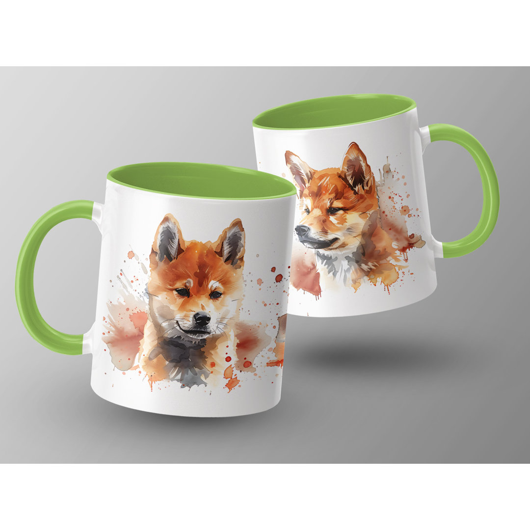 Watercolor Shiba Inu Design 11oz Coffee Mug