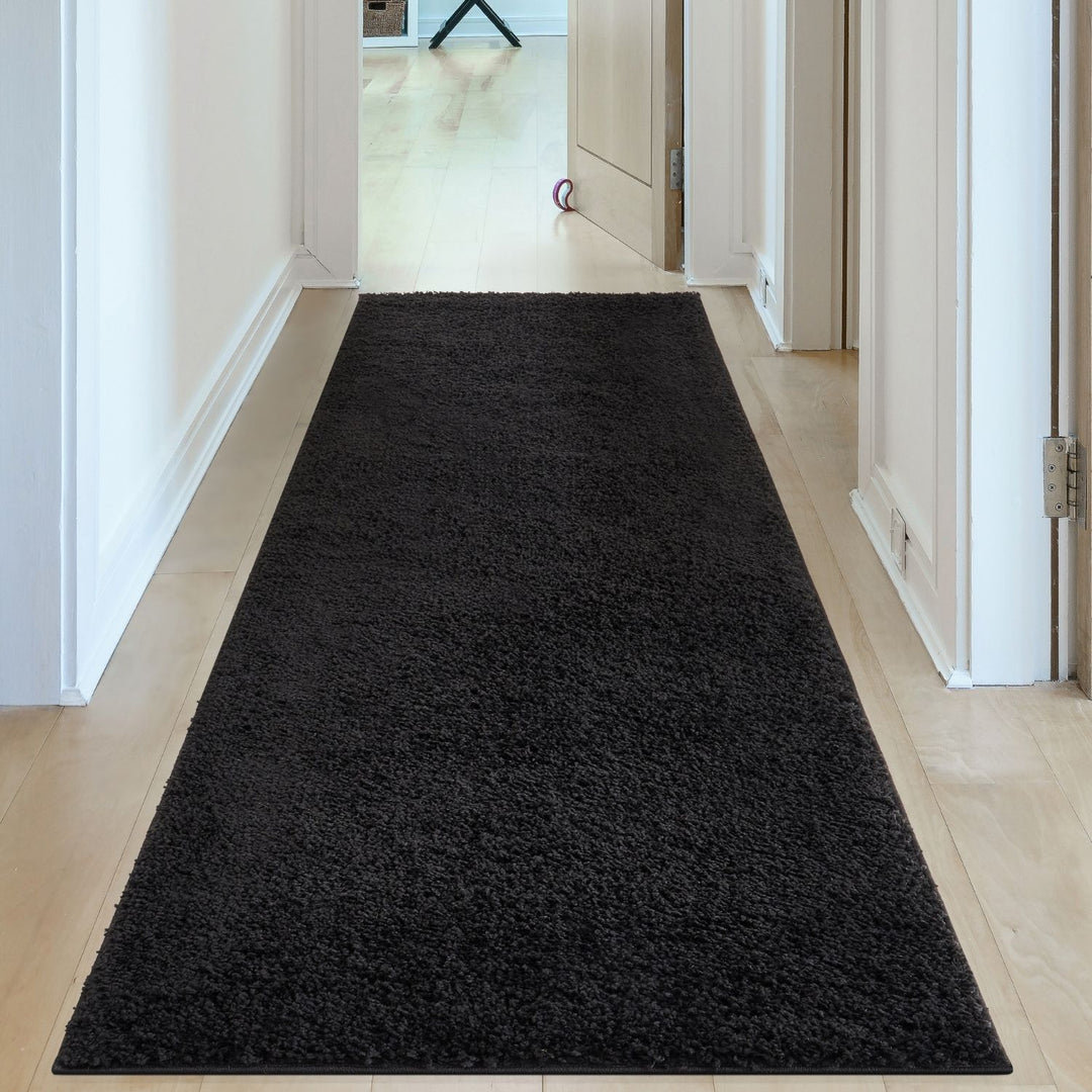 Myshaggy Collection Rugs Solid Design in Black