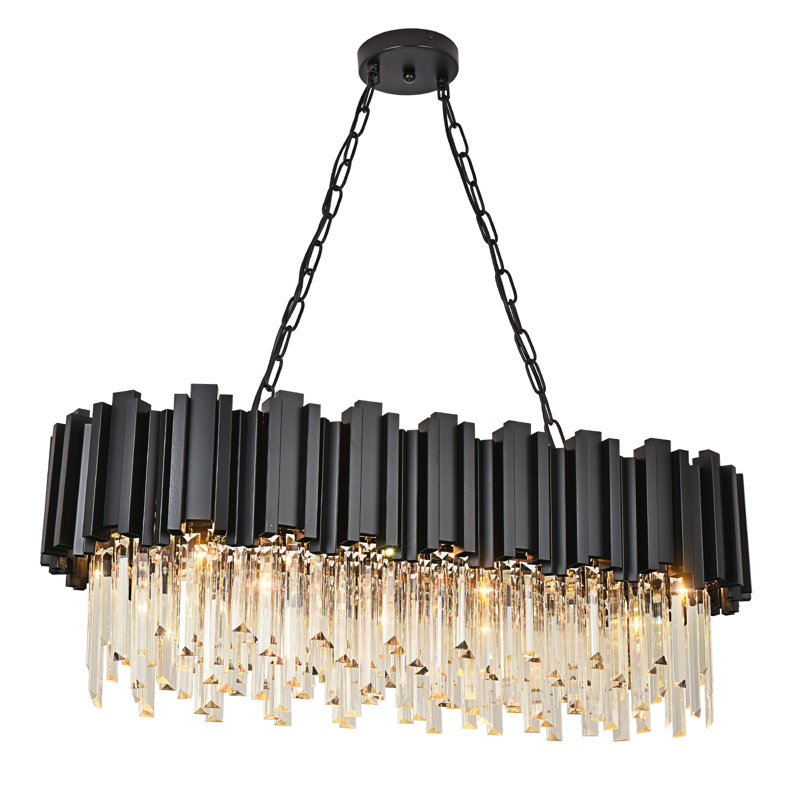 Torina 8-light chandelier, Black