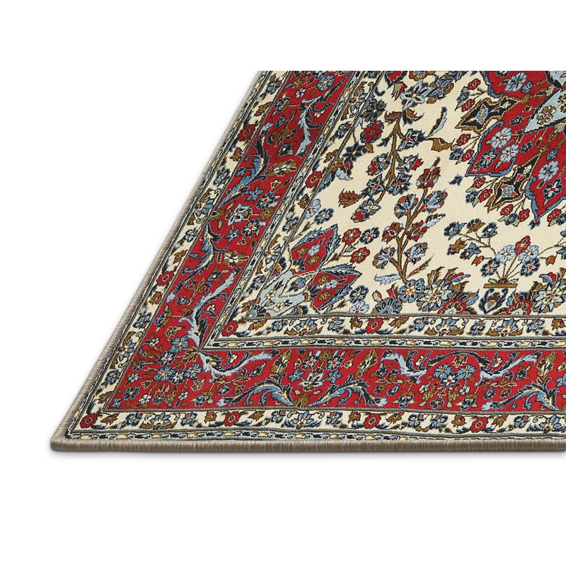 Rouge/beige à motif oriental digirolamo Tapis décoratif, Rectangle 5 pi x 8 pi