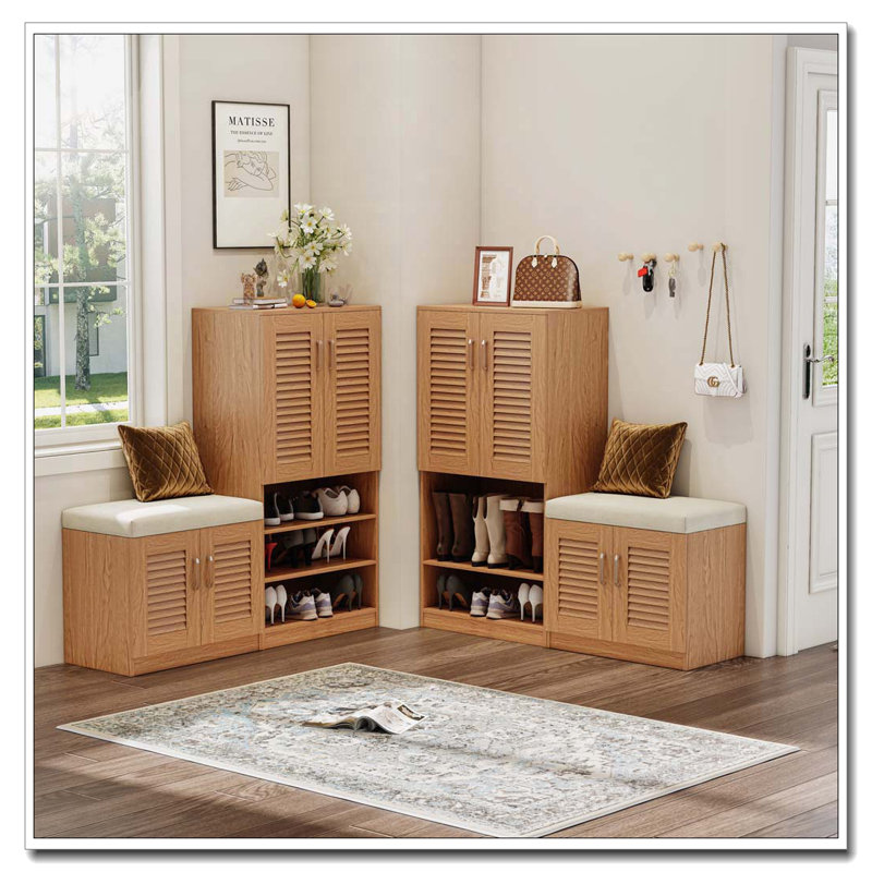 Banc de rangement pour chaussures, Chêne