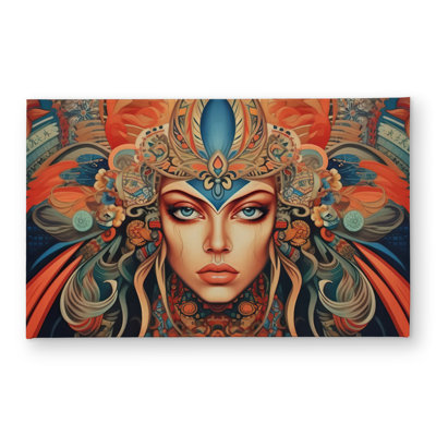 Ancient goddess Abstract Orange Door Mat | Indoor Outdoor Decor