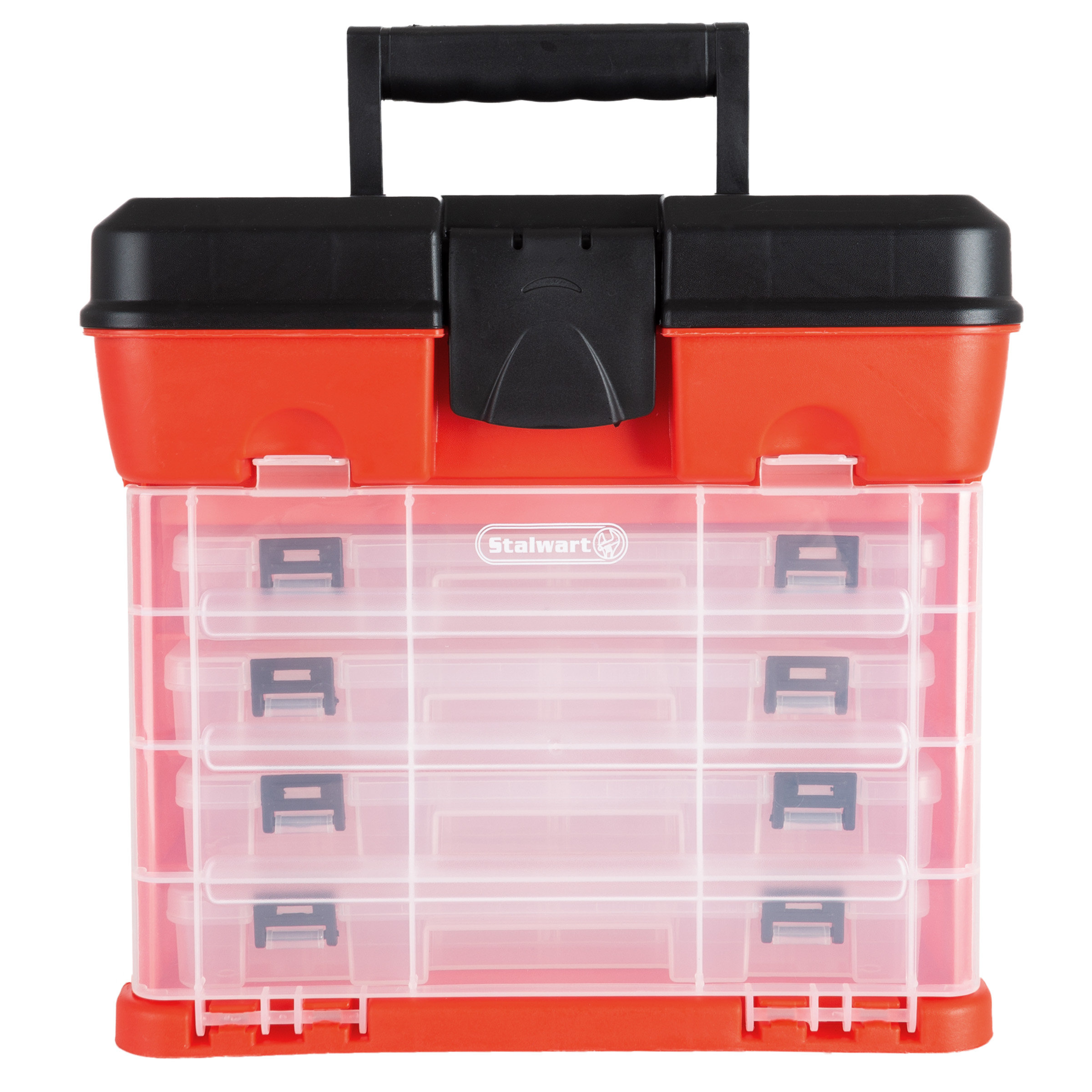 Stalwart Portable Tool Storage Box Small Parts Organizer with 4 Multi