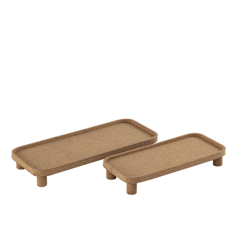 Plateau rectangulaire en liège large, L 7,5 po x P 15,25 po x H 2,25 po