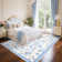 Floral Machine Washable Rug For Playroom,Cute Throw Carpet,Low Pile Throw Carpet Non Slip Non Shedding Floor Cover Stain Resistant Folding Carpet For Home Decor