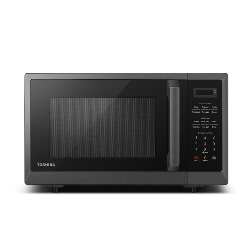 TOSHIBA 0.9 Cu Ft Small Countertop Microwave With 6 Auto Menus, Mute Function,900W, Black Colour