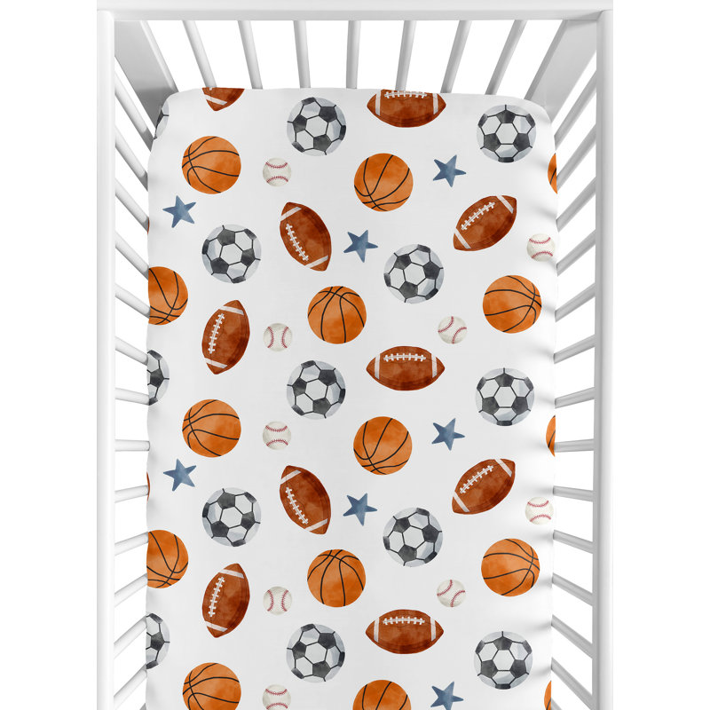 Drap-housse pour lit de bébé Watercolor Sports par Sweet Jojo Designs