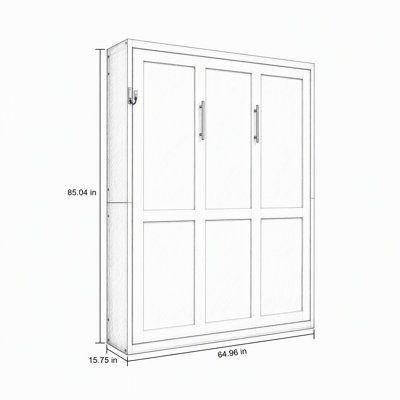 Queen Size Multifunctional Vertical Standard Murphy Wall Bed With Bed Frame Space-Saving Folding Wall Bed for Living Room