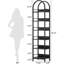 Bibliothèques modernes en métal noir, rangement compact avec design arqué pour n'importe quelle pièce