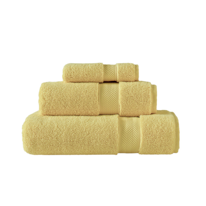 Ensemble de serviettes en coton 3 pièces Modbury par SaaSoh, Citron