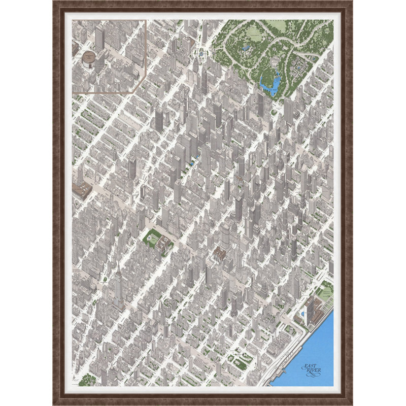 Midtown East - Peinture encadrée sur papier