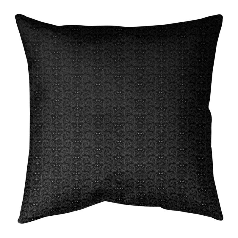 Housse et insert de coussin carré Katelyn Elizabeth, Bourre en polyester, H 16 po x l 16 po, Noir foncé