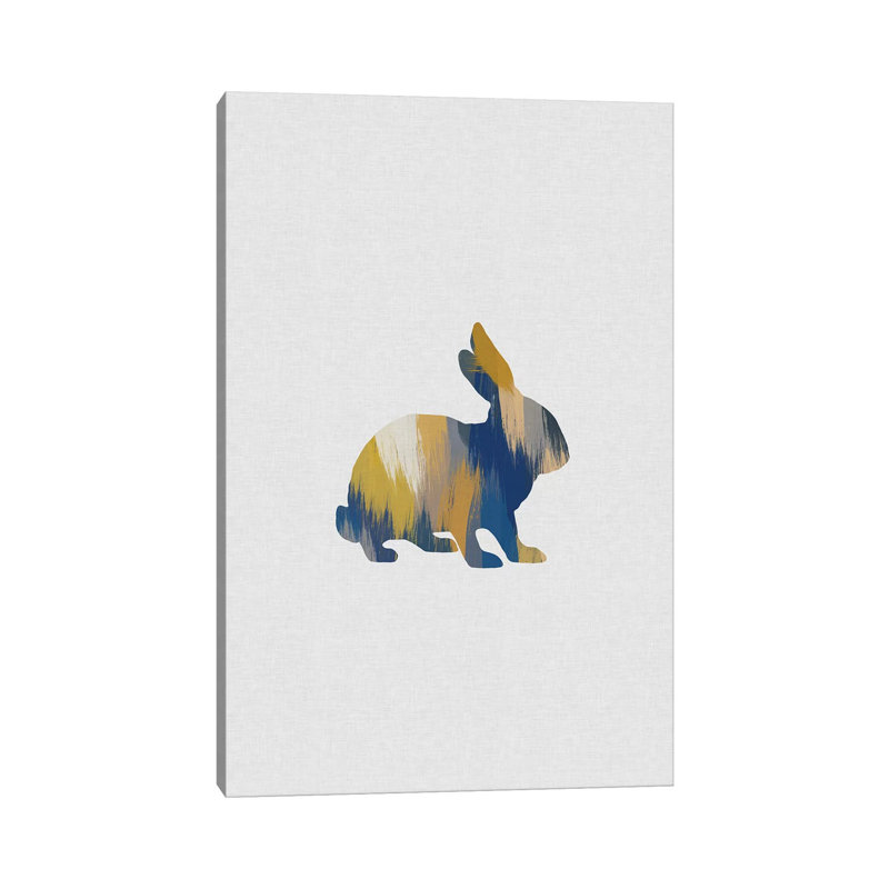 Rabbit Blue And Yellow by Orara Studio - Wrapped Canvas Gallery-Wrapped Canvas Giclée, 66.04 cm H x 45.72 cm W x 3.175 cm D