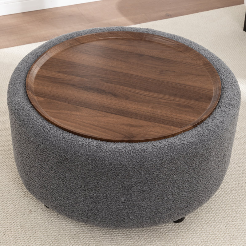 Table basse ronde avec rangement Pietsch, Boucle gris