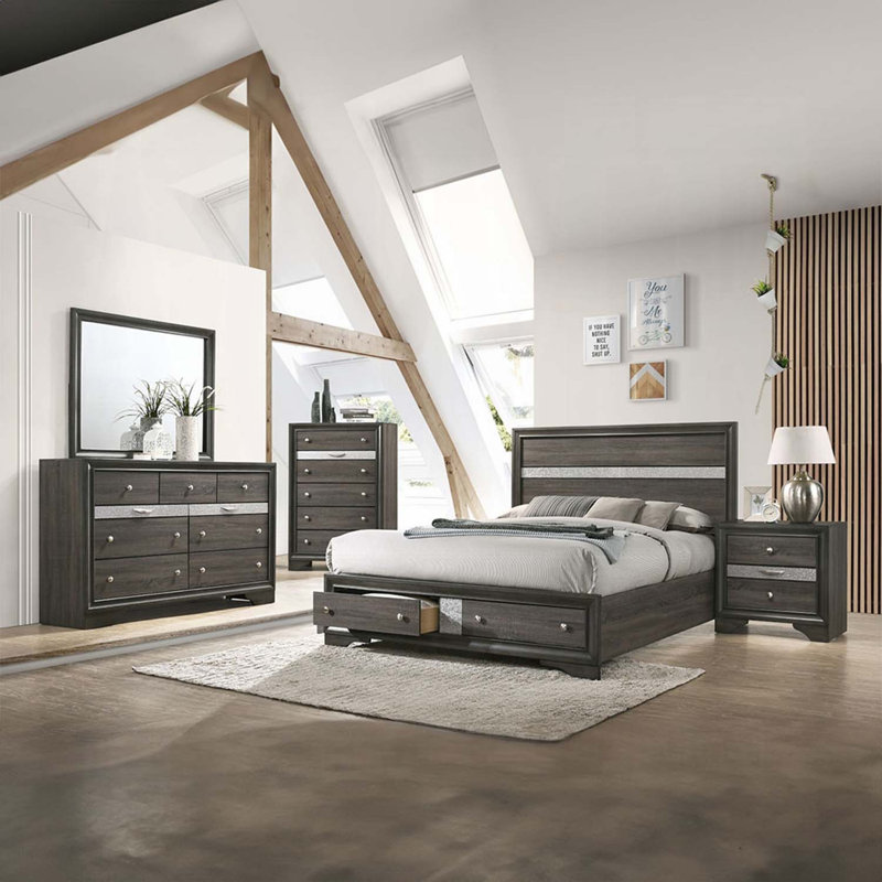 Miroir Naima 47 po x 36 po, finition grise, Gris