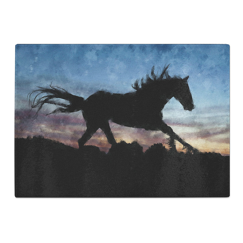 Wild Horse at Sunset Vol.1 Painting Chopping Board, 0.4cm H x 28.5cm W x 39cm L