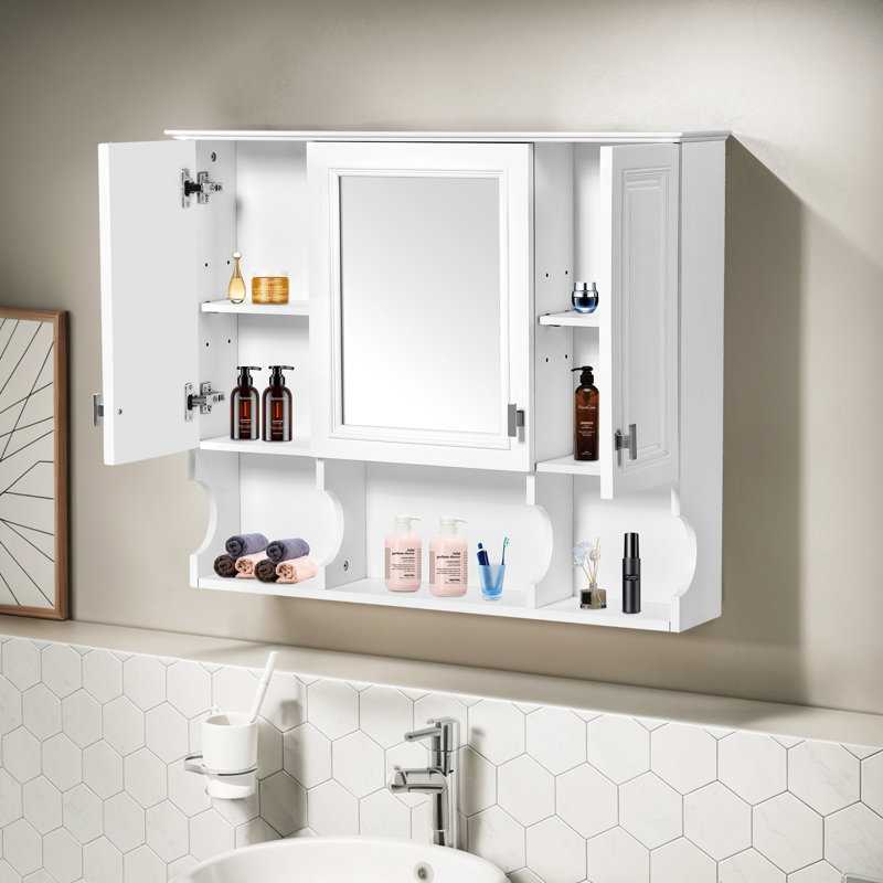 Armoire à pharmacie murale avec miroir, White