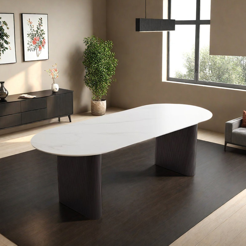 Table de salle à manger moderne et minimaliste, H 29,52 po x L 70,86 po x l 35,43 po