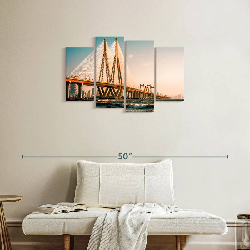 Lilie Bandra-Worli Sea Link au crépuscule